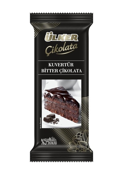 Ülker Kuvertür 200g %54 Bitter Yüksek Kakao Oranlı Blok Çikolata 4'li Avantaj Paketi - 4 Adet Tarı
