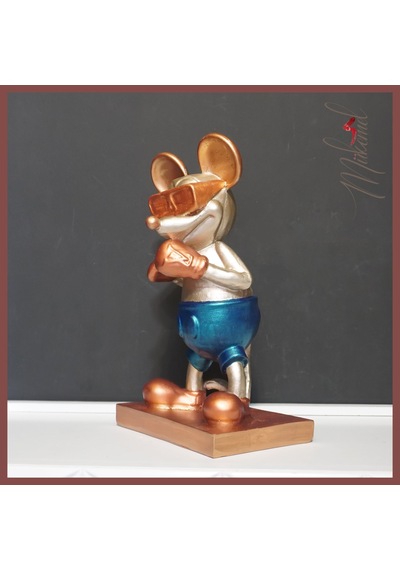 Boksör Mickey Mickey Fare Heykeli, Dekoratif Boks Heykeli, El...