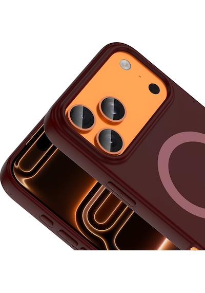 Apple iPhone Uyumlu 17 Pro Max Kılıf Magsafe Şarj Özellikli Kamera Korumali Premium Soft Aris Silikon Kapak Mürdüm