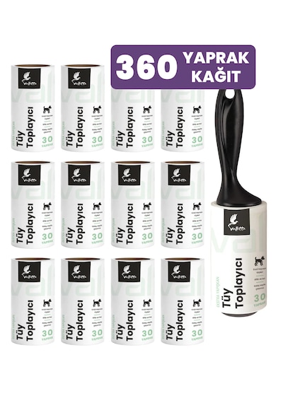 Maginot 12 Adet Yedek Rulolu Tüy Toplayıcı Toplam 360 Yaprak Yapışkan Kağıt