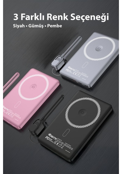 Y353s Powerbank 5.000 Mah Magnetıc Wıreless Gri