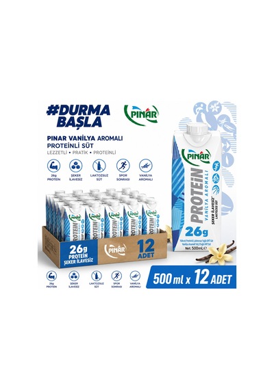 Laktozsuz Vanilyalı Proteinli Süt 500 Ml X 12 Adet