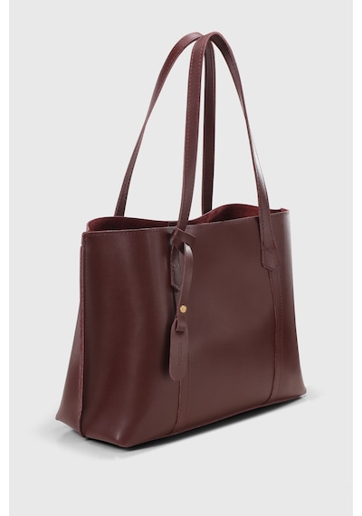 Housebags Bordo Kadın Üç Bölmeli Deri Görünümlü Shopper Çanta 269 Bordo