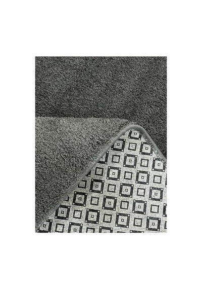 Koyu Gri Mikro Polyester Kaymaz Taban Shaggy Halı, 100 X 100 Açık Indigo