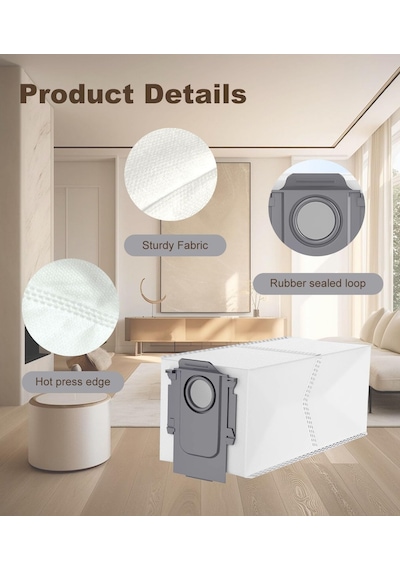 Roborock Q Revo/qrevo Pro/qrevomaxv/qrevo Curv/s8 Maxvultra/s8max Ultra/qrevo Edge/qrevo S/qrevo Plus/qrevo Master/orevo Slim İçin 10 Adet Elektrikli Süpürge Torbası