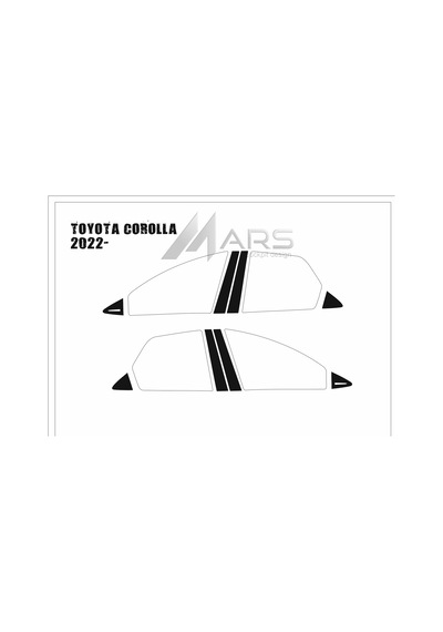 Toyota Corolla 2022- Kapı Direk Kaplama Siyah