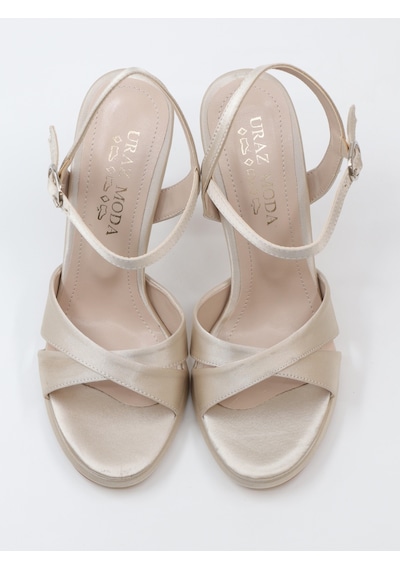 Nesilshoes Nesil Shoes Uraz 700 Ten Saten Topuklu Kadın Sandalet