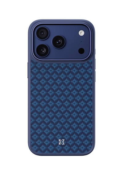 Apple Uyumlu iPhone 17 Pro Max  Kılıf M-safe Özellikli Benks Armorpro Armorgrid Serisi Kevlar Kapak Mavi Mavi