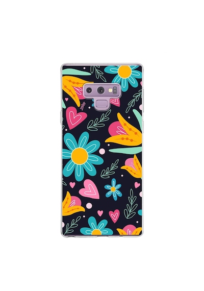 Samsung Galaxy Note 9 İle Uyumlu 1mm Slim Fit Retro Colors 1 Baskılı Şeffaf Kılıf Şeffaf
