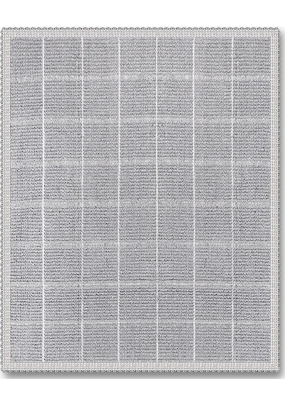 Grid Doğal Pamuklu 2'li Banyo Paspas Seti 60x100+50x60 Cm Gri Gri