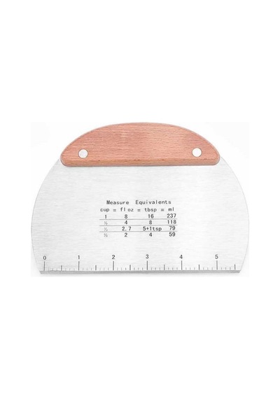 Oval Ölçülü Bambu Saplı Hamur Spatula Şekillendirici Kazıyıcı Kesici Paslanmaz Çelik 14,5 Cm Çelik K Diğer