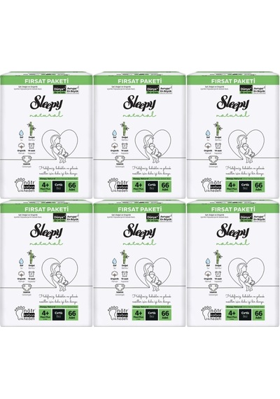 Sleepy Bebek Bezi Naturel Beden:4+ 9-16kg Maxi Plus 396 Adet