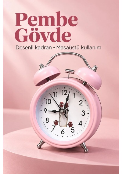 Ers Çift Çanlı Analog Çalar Saat Dekoratif Masa Saati Çok Renkli 02548681