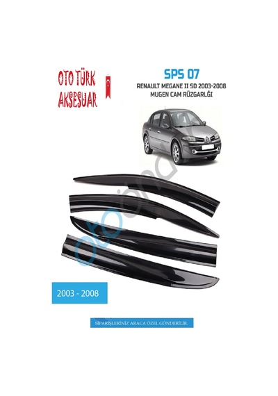 Renault Megane 2 2003-2008 Mugen Cam Rüzgarlğı Ön-Arka