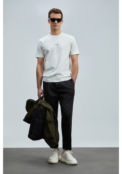 Lufian Erkek T Shirt 111020235 Kırık Beyaz KIRIK BEYAZ