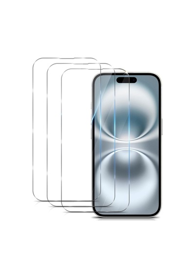 Apple Uyumlu   iPhone 16 Plus İle Ekran Koruyucu Şeffaf Temperli Kırılmaz Cam Ekran Koruyucu 3 Adet