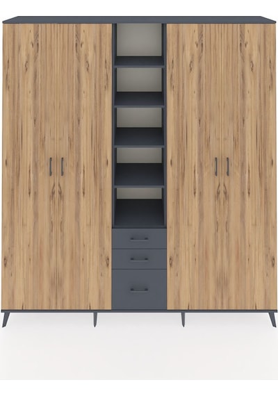 Hyperion Dolap 17 Raflı 3 Çekmeceli 4 Kapaklı 220x44x243 Antrasit-çam/antrasit Atlas Çam/antrasıt Hyperion Dolap 17 Raflı 3 Çekmeceli 4 Kapaklı 220x44x243 Antrasit-çam/antrasit Atlas Çam/antrasıt