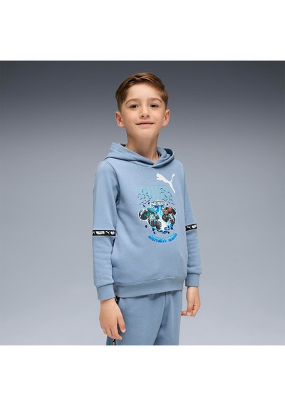 Puma Hot Wheels Çocuk Mavi Kapüşonlu Sweatshirt Mavi