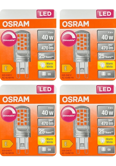 Osram 4w 40w 2700k Sarı Işık G9 Duylu Dim Edilebilir Led Kapsül Ampul 4 Adet