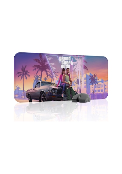Gta 6 Kaymaz Dikişli Kauçuk Oyuncu Mousepad V5 - 70x30 Xl Gaming Mouse Pad Fare Altlığı