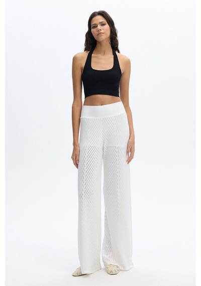Subtone Boyundan Geçmeli Ribli Crop Top Siyah