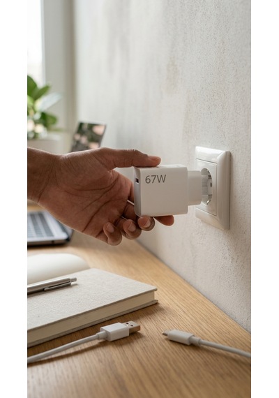 67w Turbo Süper Hızlı Şarj Adaptörü - Beyaz Usb-c Turbo Şarj Cihazı + Dayanıklı Type-c Kablo Seti