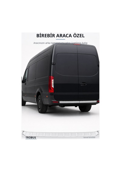 Mercedes-benz Sprinter 2019 Ve Sonrası Uyumlu Krom Arka Tampon Eşiği Paslanmaz Çelik