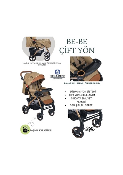 Active  Soft Plus Çift Yön Bebek Arabası Kahve
