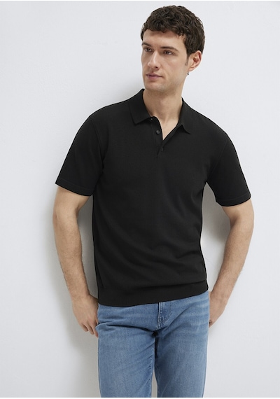 Mavi Polo Yaka Triko Siyah