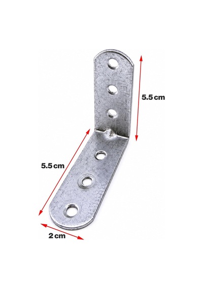 L Demir Köşebent 20x55x55 Mm Oval Başlı Dayanıklı Metal Gönye Bağlantı Aparatı 50 Adet Set Diğer