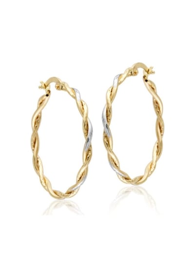 Sembol Gold 14 Ayar Altın Halka Küpe 3,0 Cm Burma