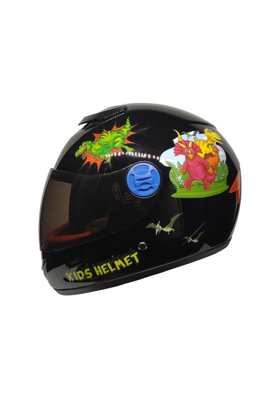 Mts Full Face Motosiklet Çocuk Kaskı K4 Dino Black Siyah