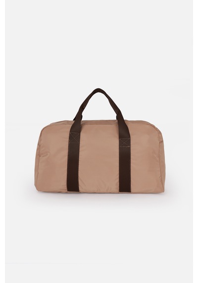 İcone Bag Kadın & Erkek Spor Çantası, Paraşüt Kumaş Önü Cepli Unisex Spor Fitness Gym Çantası Bej
