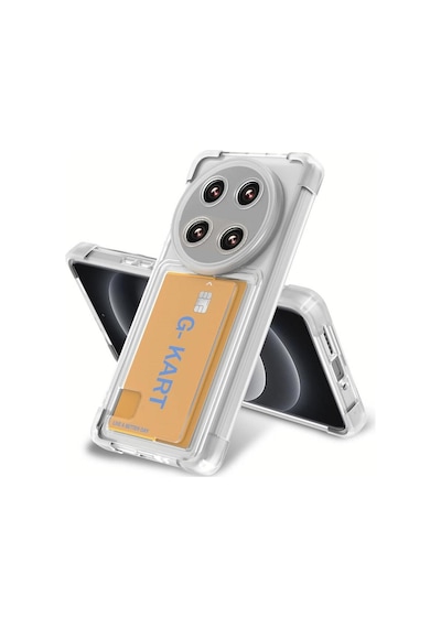 Realme 11 4G Kılıf Darbe Emici Köşe Korumalı Kartlıklı Cüzdanlı Silikon Kapak Şeffaf