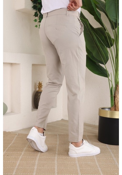 Modi Erkek Slim Fit Dilli Kumaş Pantolon Açık Bej