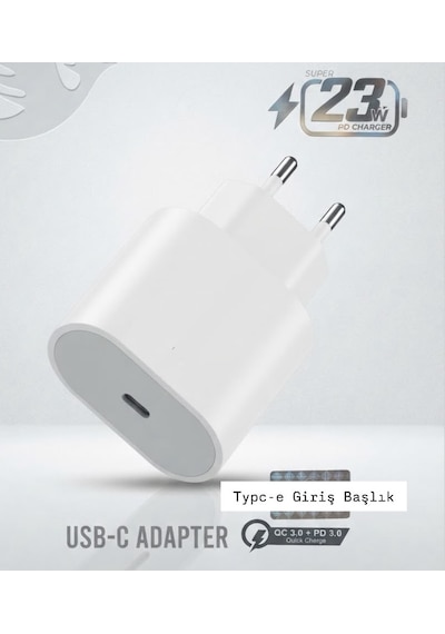 23w Typc-e Şarj Adaptörü Hızlı Şarj Aleti Başlığı Adaptör Yeni Nesil 23w Başlık