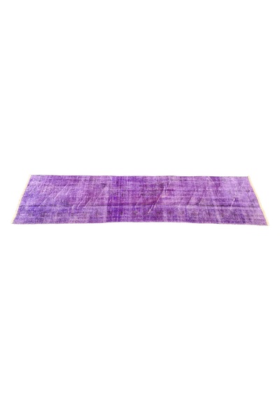 El Dokuma Mor Yolluk 62x244 Dekoratif Yün Halı Mor