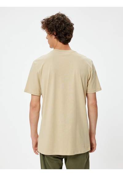 Koton Basic Tişört Slim Fit Bisiklet Yaka Kısa Kollu Bej 4sam10842hk Ekru