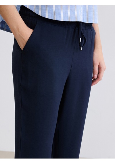Lcw Everyday Lacivert Beli Lastikli Kadın Pantolon