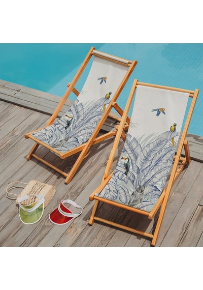 Renkli Kuş Detaylı Şezlong Diğer