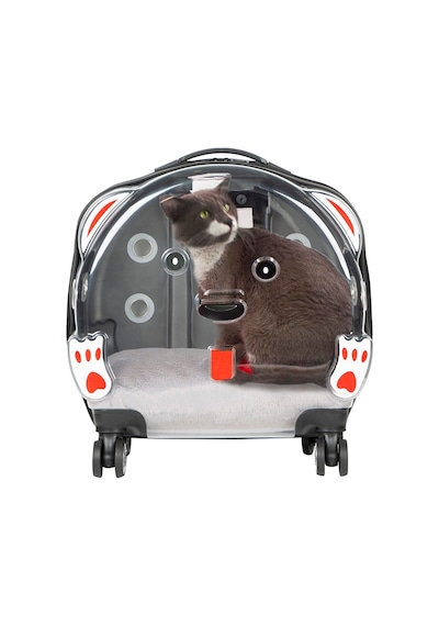 Ice Pet Tekerlekli Çekçekli Kedi Köpek Taşıma Valizi, 42x44 X23 Cm, Gri