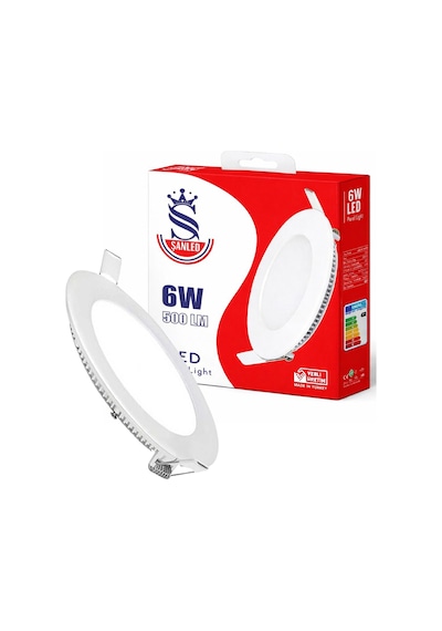 Şanled 6w Tasarruflu Led Yuvarlak Gün Işığıı Sıva Altı Slim Panel 1 Adettir Gün Işığı
