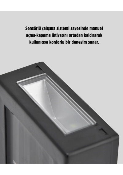 Solar Güçlü 6 Led Dış Mekan Lambası - Otomatik Aç/kapa Işık Sensörlü Aydınlatma
