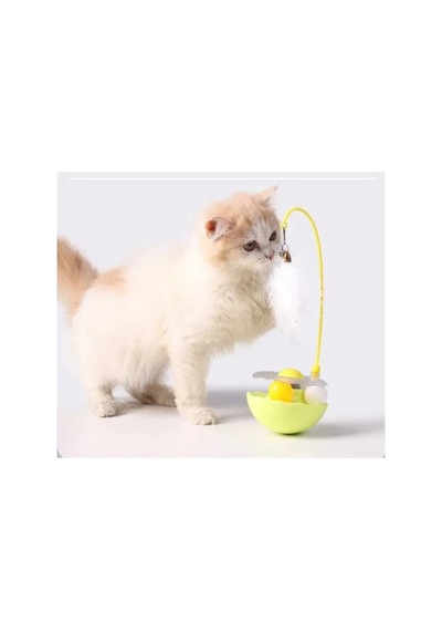 2 Adet Zilli Kedi Otlu Hacıyatmaz Oyuncağı - Tüylü Top
