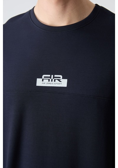 Lacivert Pamuklu Kalın Yumuşak Dokulu Oversize Fit Basic Erkek Şort Takım - 85259