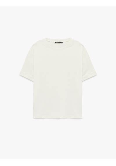 Koton Kısa Kollu Bisiklet Yaka Basic Oversize Tişört Beyaz 6sam10282mk Beyaz Koton Kısa Kollu Bisiklet Yaka Basic Oversize Tişört Beyaz 6sam10282mk Beyaz