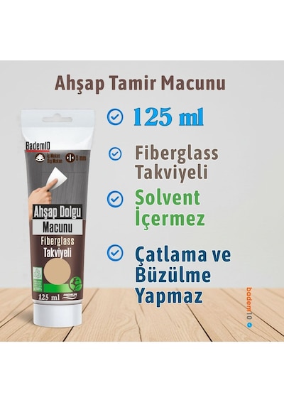 Ahşap Parke Tamir Macunu Tik Renk Mobilya Masa Dolgu Çatlak Çizik Giderici 125 Ml Kullanıma Hazır 0.25 KG