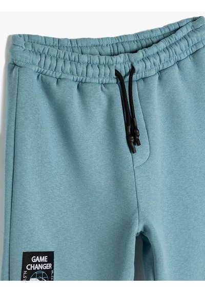 Koton Jogger Eşofman Altı Beli Bağlamalı Şardonlu Mavi 5wkb40109tk Mavi