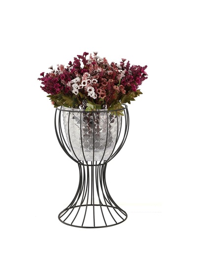 Anafor Saksılık Siyah 43 Cm Şeffaf Saksı
