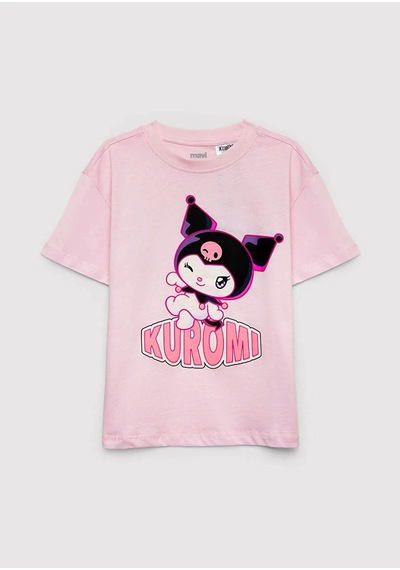 Mavi Kuromi Baskılı Pembe Kız Çocuk T-shirt M7610477-90773